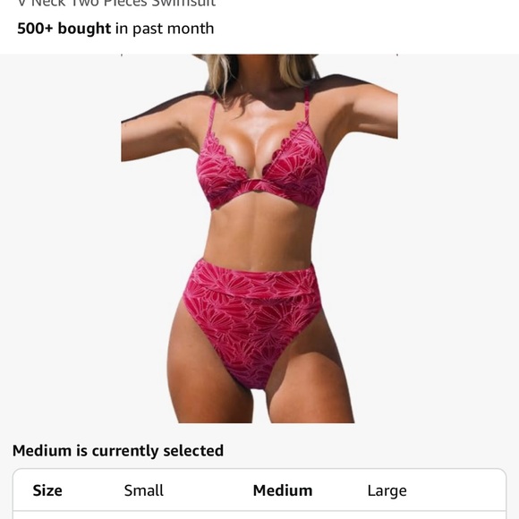 Cupshe Other - Cupshe V Neck Two Piece Bikini - Pink